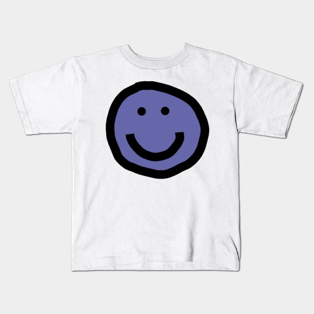 Very Peri Periwinkle Minimal Happy Smiley Face Color of the Year 2022 Kids T-Shirt by ellenhenryart